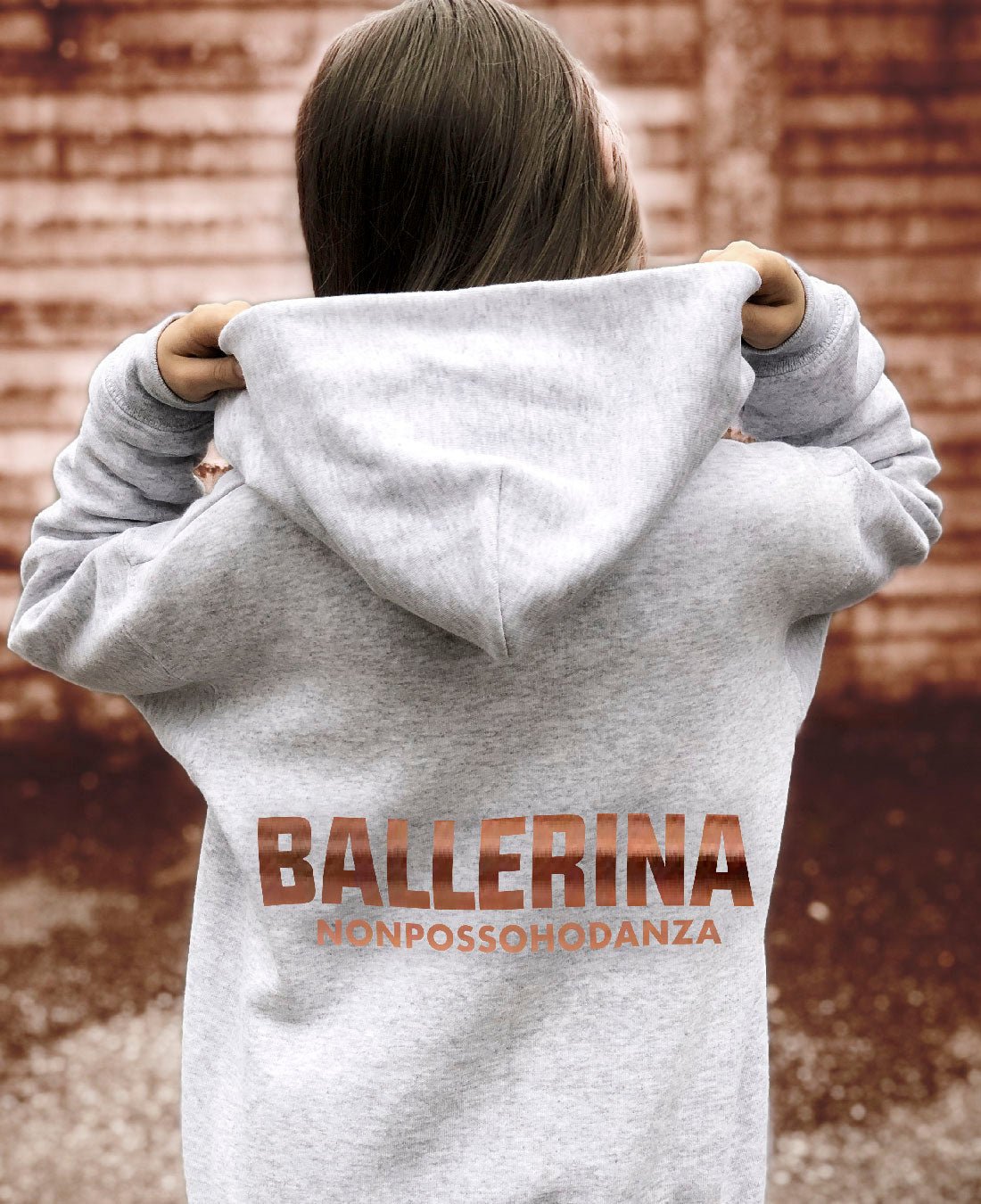 FELPA ZIP GIRL BALLERINA GREY MELANGE - Main Image