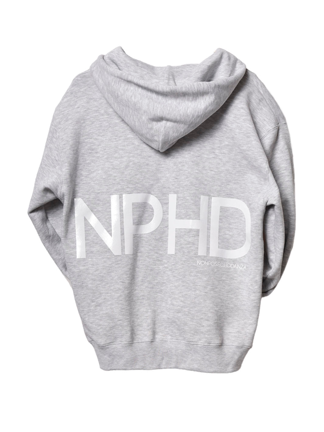 Felpa zip NPHD grey logo white PERSONALIZZABILE