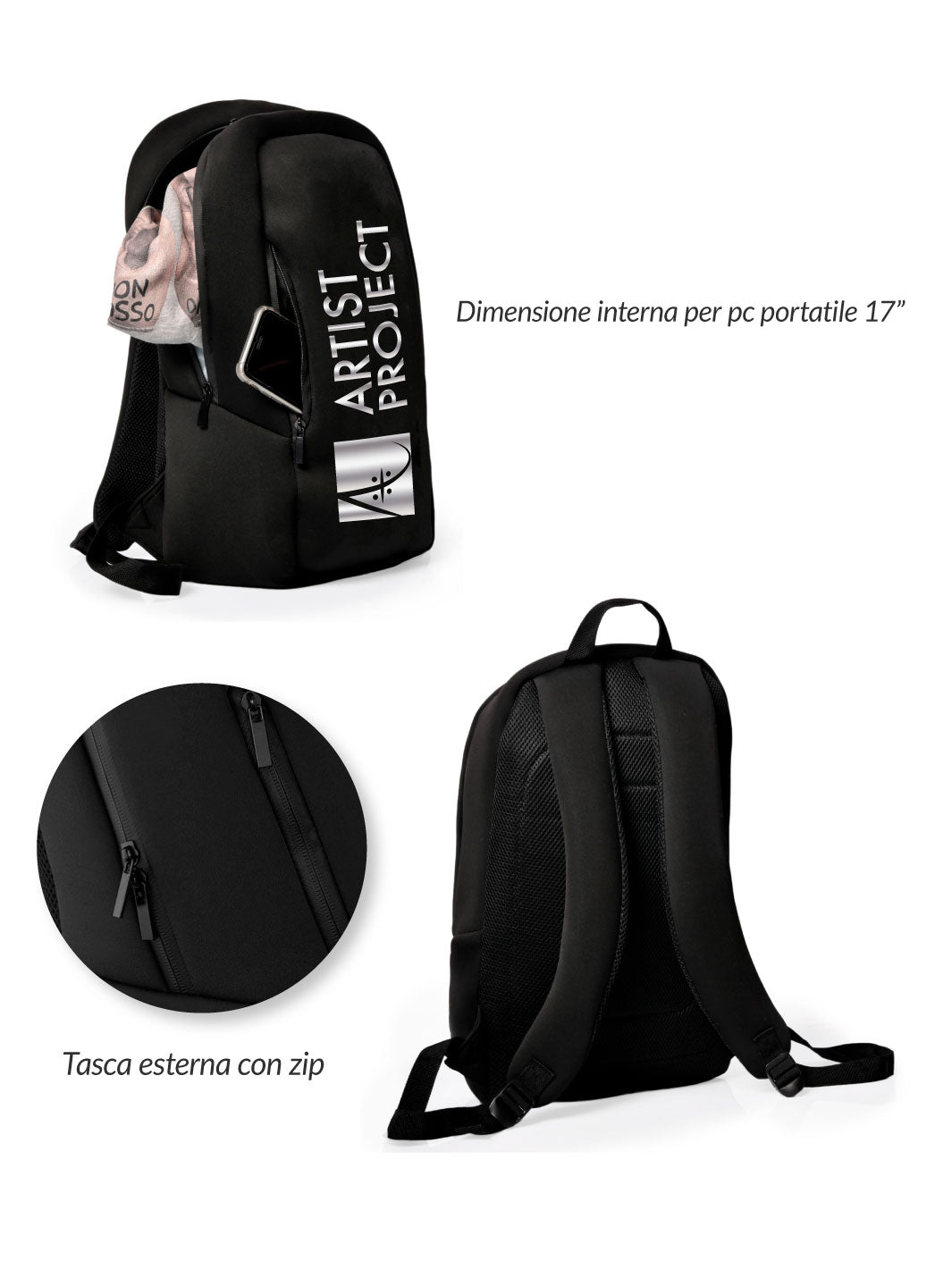 ARTIST PROJECT • ZAINO SCUBA STREET CHIC PERSONALIZZABILE - SCHOOL - Non Posso, Ho Danza.