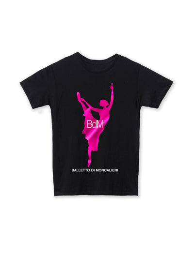 BDM • T - SHIRT UNISEX KID - BLACK & SOFT ROSE - Non Posso, Ho Danza.