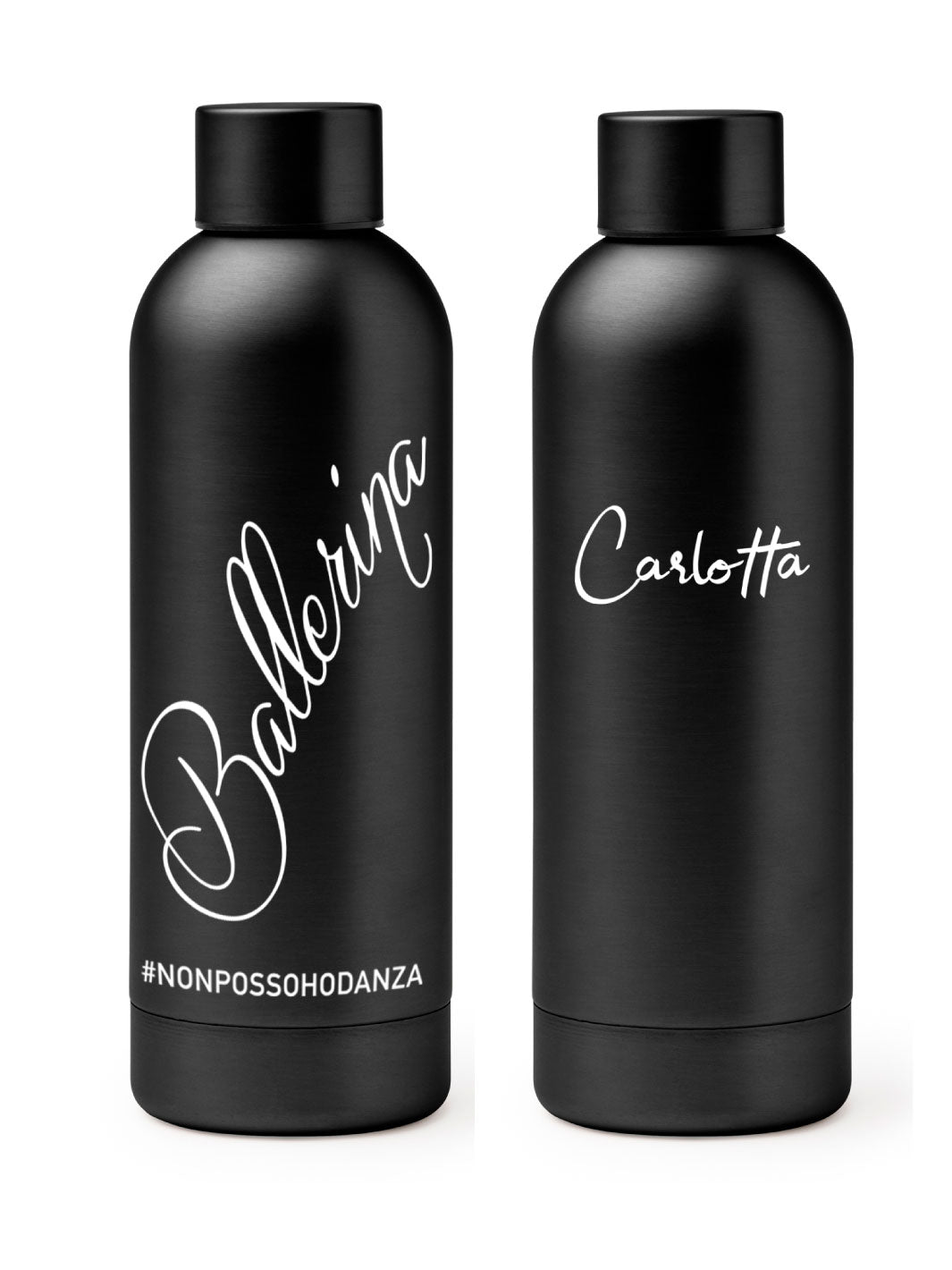 BORRACCIA TERMICA "BALLERINA" PERSONALIZZABILE - COLORE BLACK - Non Posso, Ho Danza.
