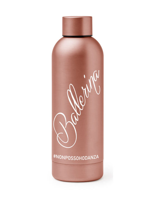 BORRACCIA TERMICA "BALLERINA" PERSONALIZZABILE - COLORE ORO/ROSA - Non Posso, Ho Danza.