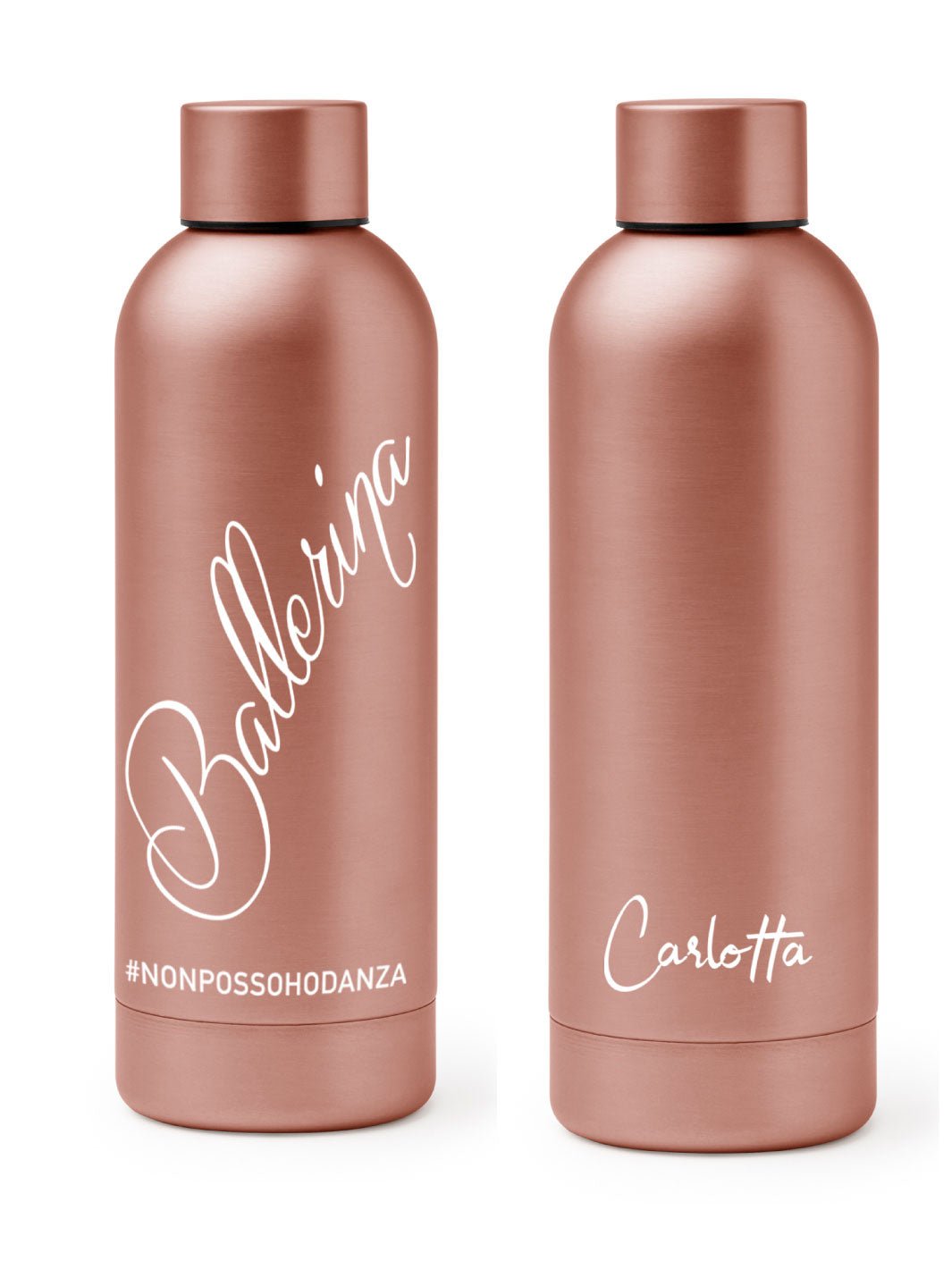 BORRACCIA TERMICA "BALLERINA" PERSONALIZZABILE - COLORE ORO/ROSA - Non Posso, Ho Danza.