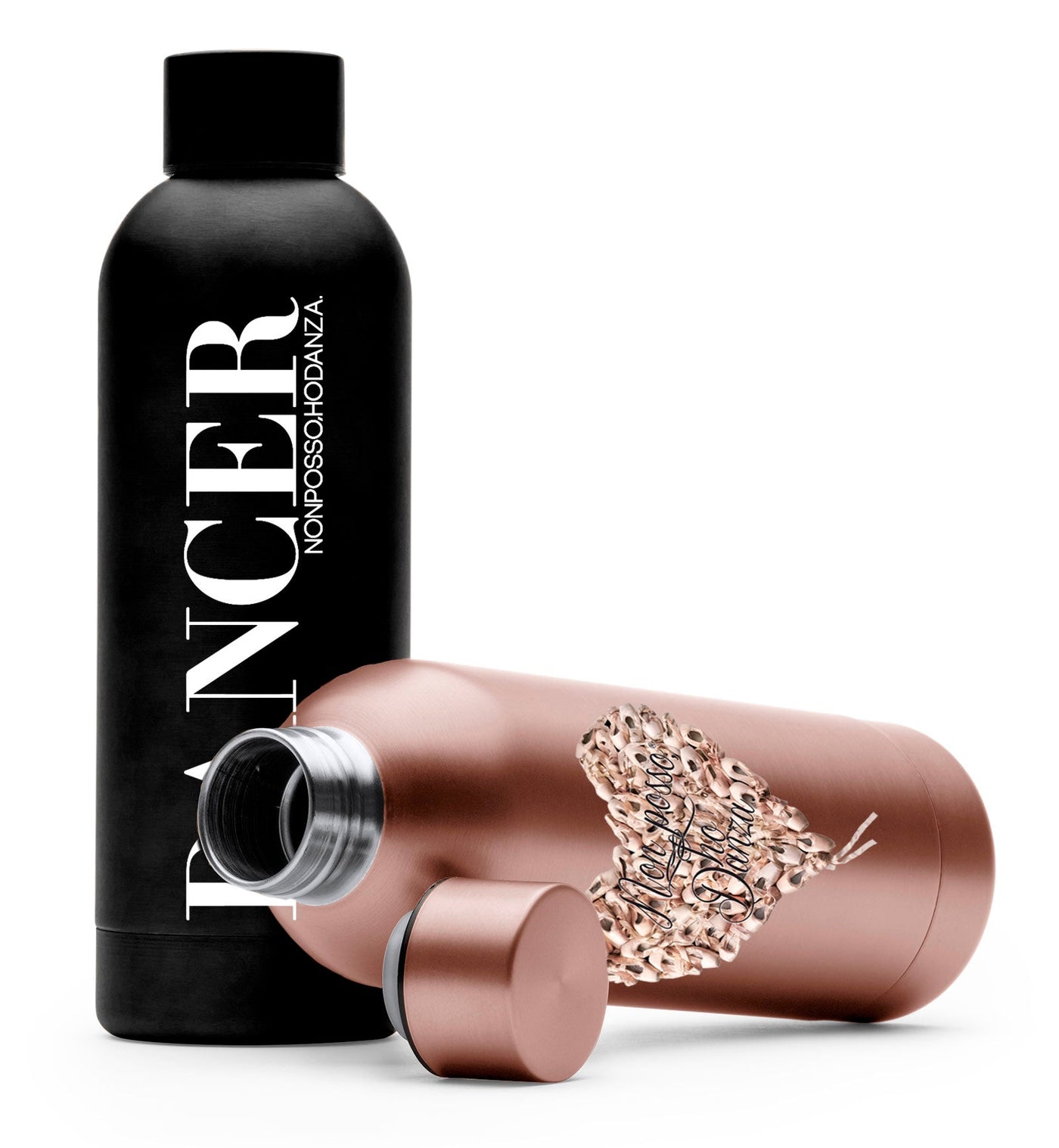 BORRACCIA TERMICA "DANCER" PERSONALIZZABILE - COLORE ORO/ROSA - Non Posso, Ho Danza.