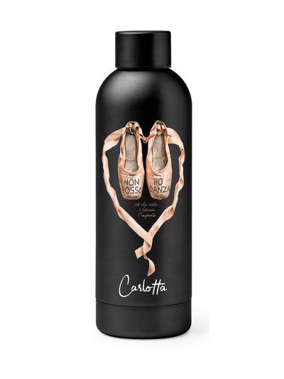 BORRACCIA TERMICA "IMPRONTA" PERSONALIZZABILE - COLORE BLACK - Non Posso, Ho Danza.