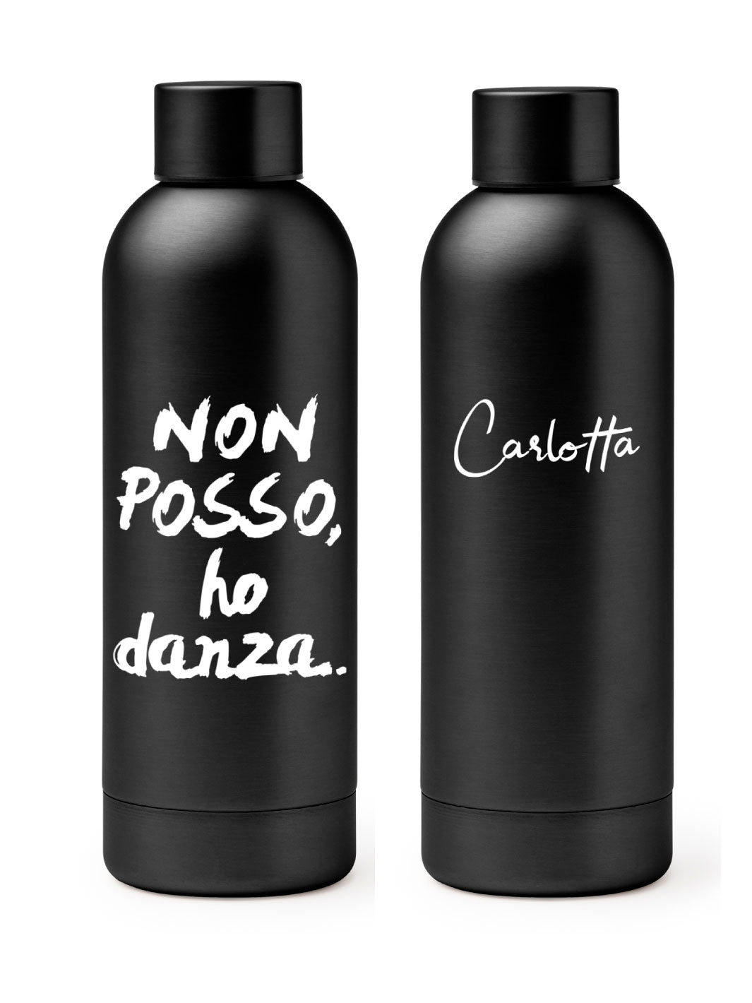 BORRACCIA TERMICA "LOGO" PERSONALIZZABILE - COLORE BLACK - Non Posso, Ho Danza.