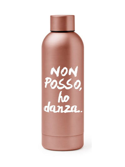 BORRACCIA TERMICA "LOGO" PERSONALIZZABILE - COLORE ORO/ROSA - Non Posso, Ho Danza.