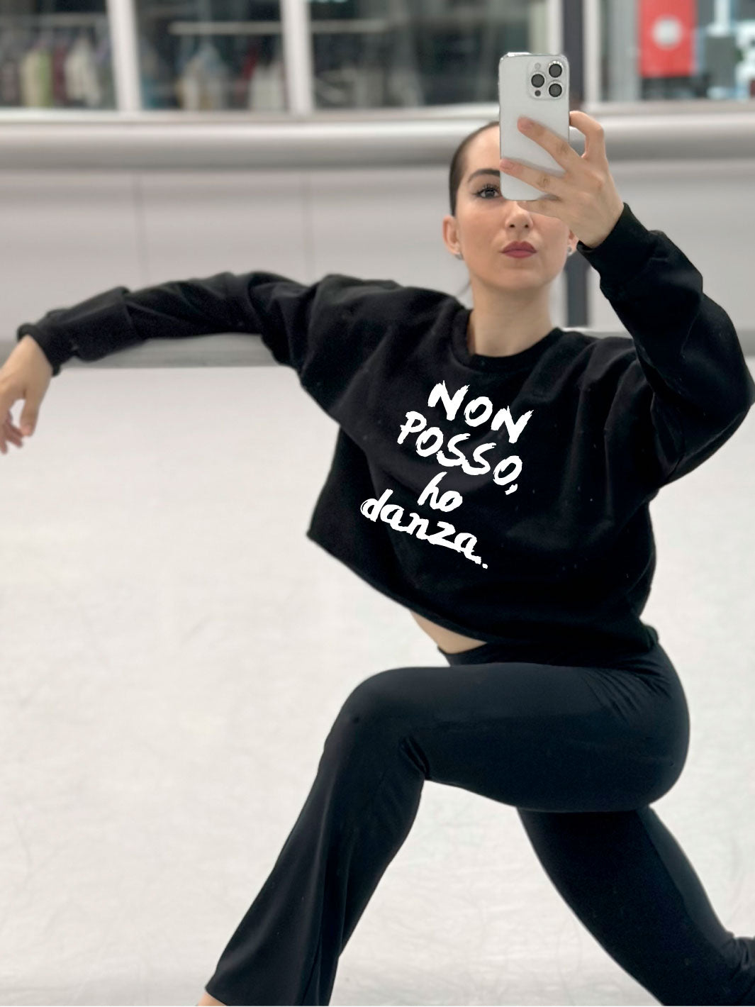 FELPA CROP ICONIC - LOGO NON POSSO HO DANZA