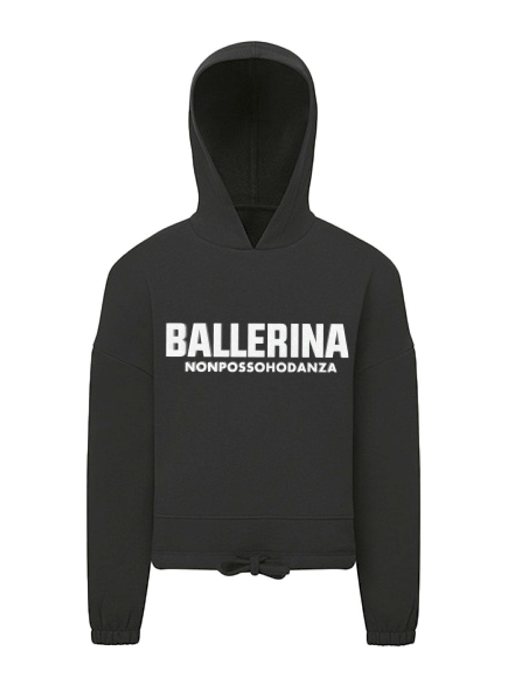FELPA CROP LACCI BLACK - BALLERINA Girl - Non Posso, Ho Danza.