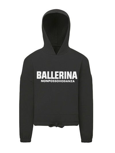 FELPA CROP LACCI BLACK - BALLERINA Girl - Non Posso, Ho Danza.