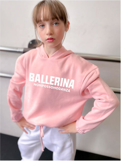 FELPA CROP LACCI LIGHT ROSE - BALLERINA Girl - Non Posso, Ho Danza.