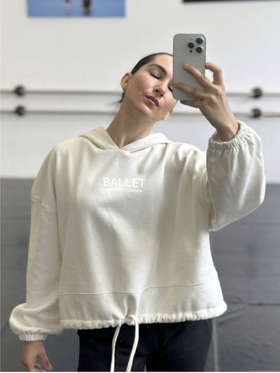 FELPA CROPPED OVERSIZE - NATURAL - Non Posso, Ho Danza.