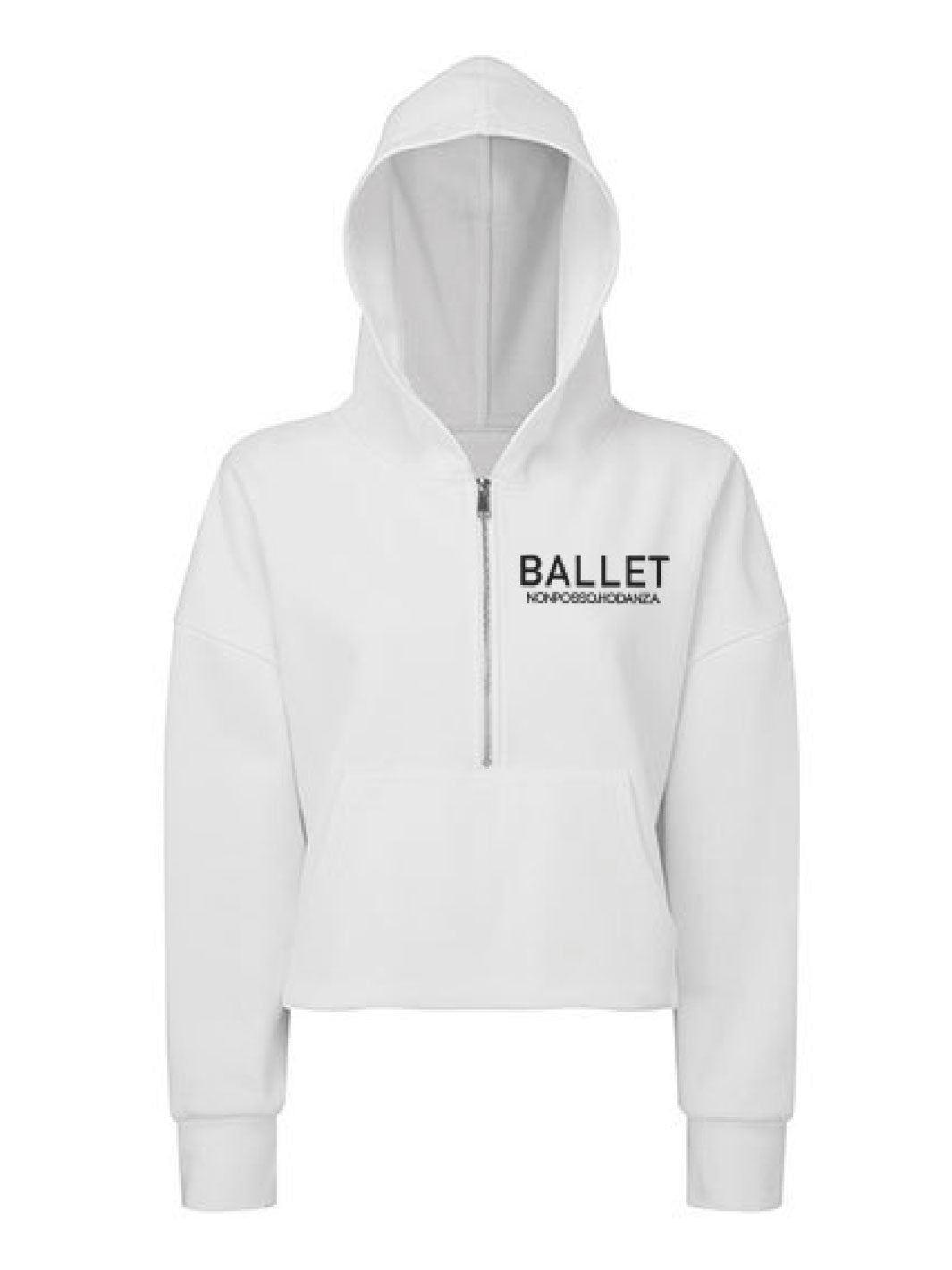 FELPA Half Zip Hoodie Oversize - White - Non Posso, Ho Danza.