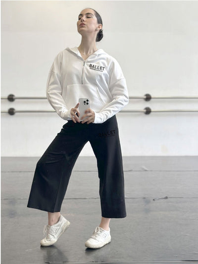 FELPA Half Zip Hoodie Oversize - White - Non Posso, Ho Danza.