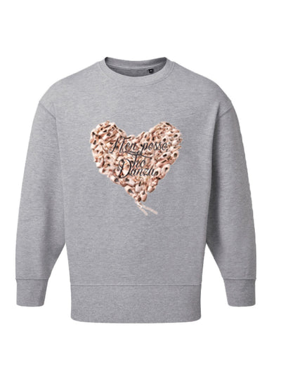 FELPA ICONIC - grande cuore grey melange - Non Posso, Ho Danza.
