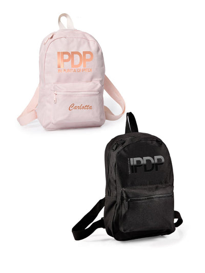 IPDP • MINI ZAINO SCHOOL PERSONALIZZABILE - BLACK & SOFT ROSE - Non Posso, Ho Danza.
