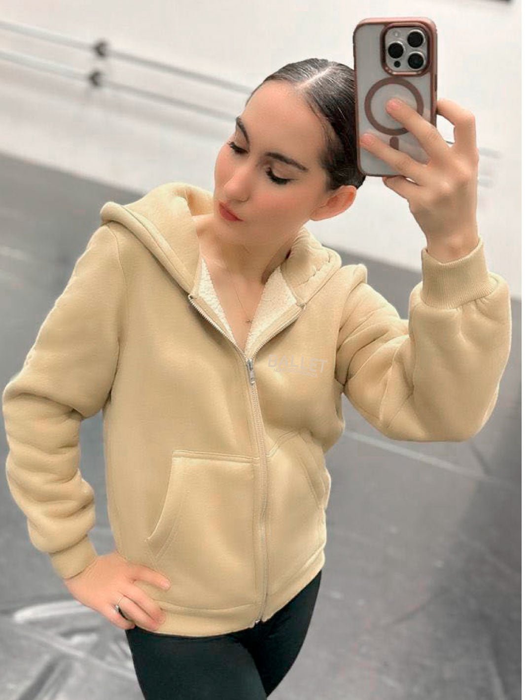 JACKET Bonded Sherpa Zip Hoody - beige - Non Posso, Ho Danza.