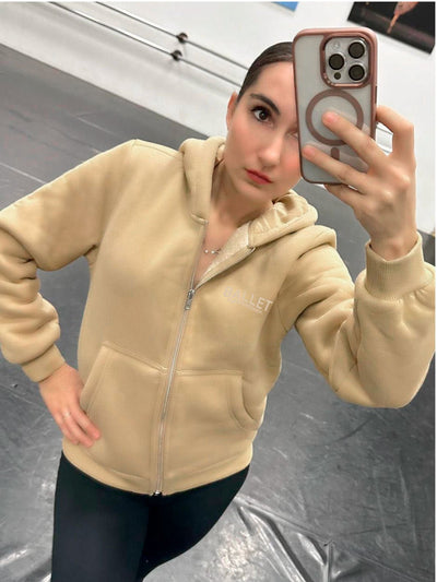 JACKET Bonded Sherpa Zip Hoody - beige - Non Posso, Ho Danza.