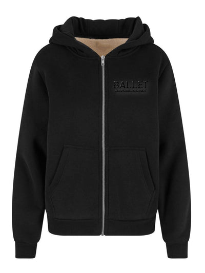 JACKET Bonded Sherpa Zip Hoody - BLACK - Non Posso, Ho Danza.