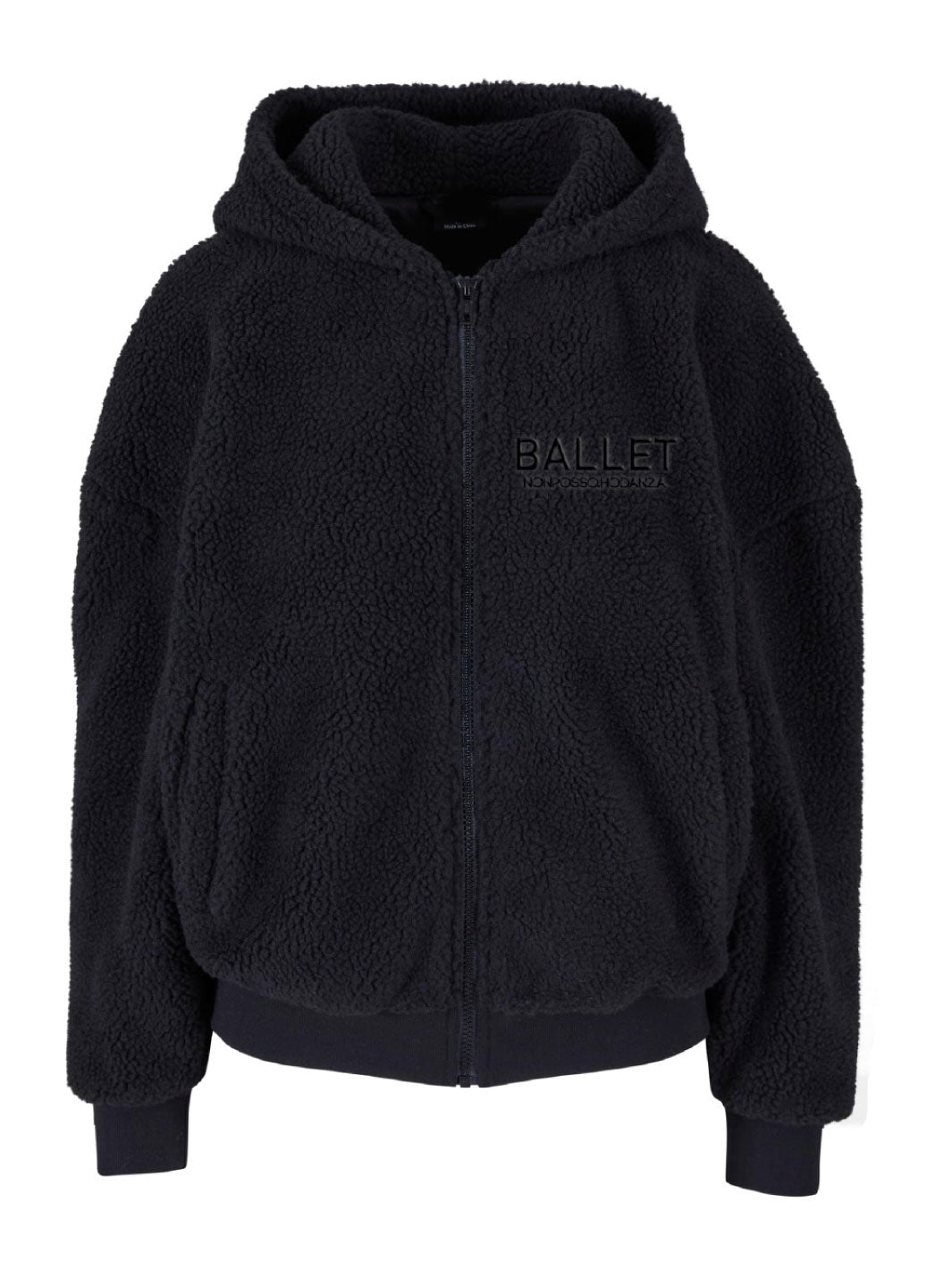 JACKET Fashion Sherpa Zip Hoody - BLACK - Non Posso, Ho Danza.