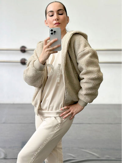 JACKET Fashion Sherpa Zip Hoody - NATURAL - Non Posso, Ho Danza.