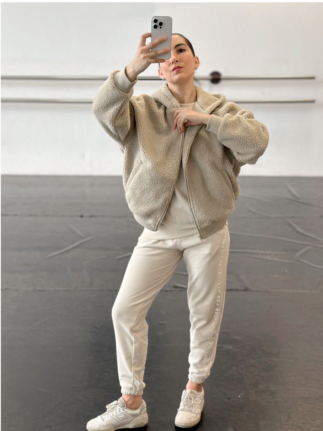 JACKET Fashion Sherpa Zip Hoody - NATURAL - Non Posso, Ho Danza.