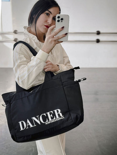 MAXI TOTE BAG PUFFY MULTITASKING - BLACK/DANCER PERSONALIZZBILE - Non Posso, Ho Danza.