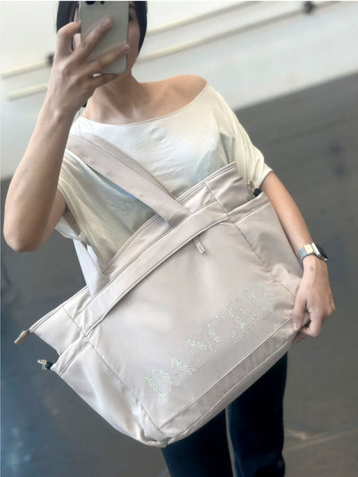 MAXI TOTE BAG PUFFY MULTITASKING PERSONALIZZABILE - COLORE CLOUD - Non Posso, Ho Danza.
