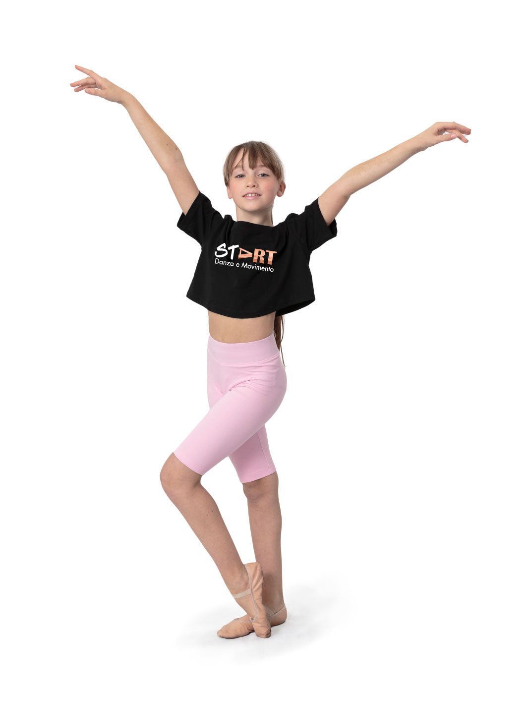 START • TEE SHORT KID - black, soft rose - Non Posso, Ho Danza.