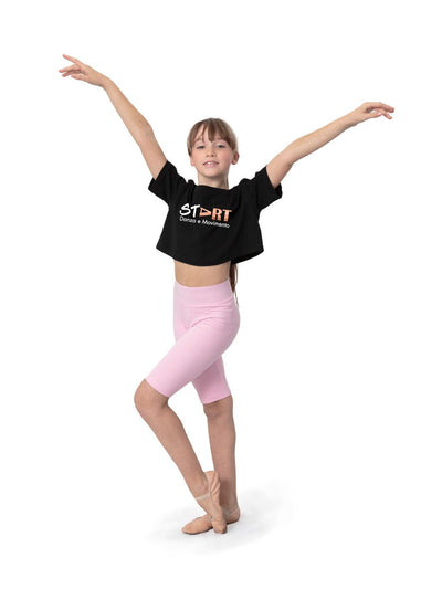 START • TEE SHORT KID - black, soft rose - Non Posso, Ho Danza.