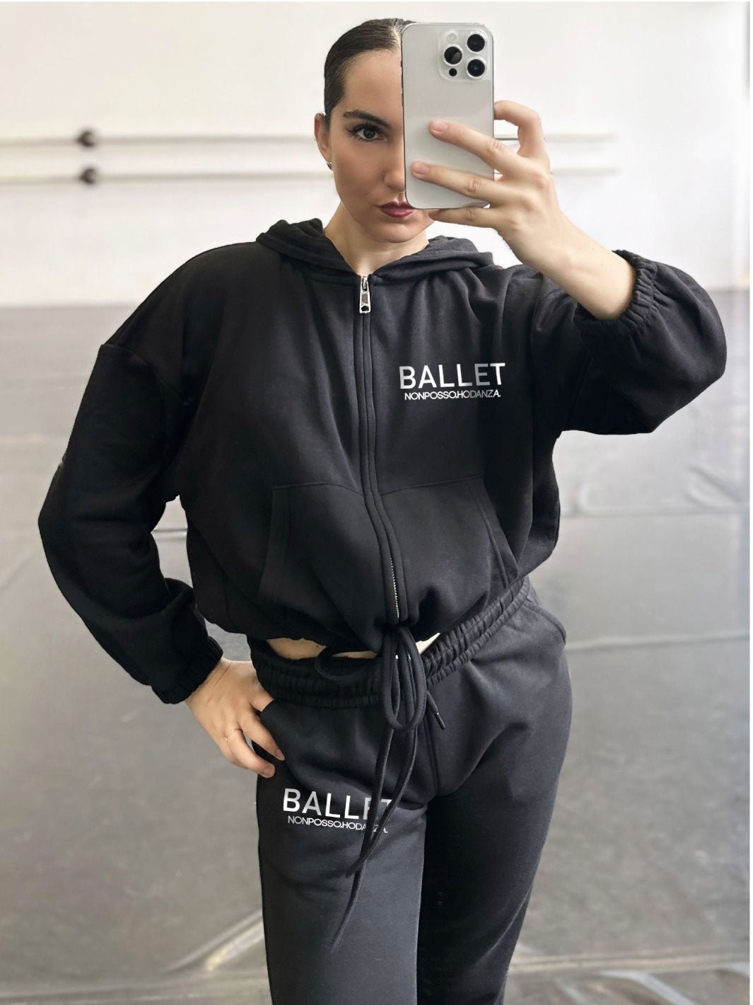 ZIP OVER CON LACCI - BLACK - Non Posso, Ho Danza.
