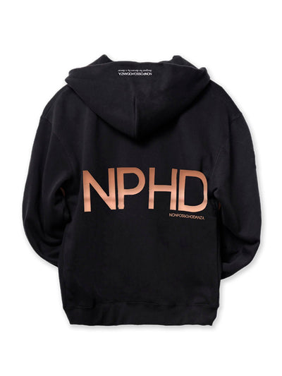 Felpa zip NPHD black logo oro rosa PERSONALIZZABILE - Non Posso, Ho Danza.