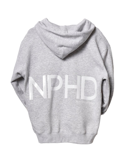 Felpa zip NPHD grey logo white PERSONALIZZABILE - Non Posso, Ho Danza.
