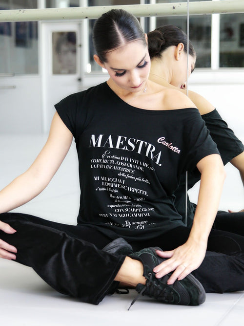 T-SHIRT MAESTRA LOGO BALLET - Non Posso, Ho Danza.