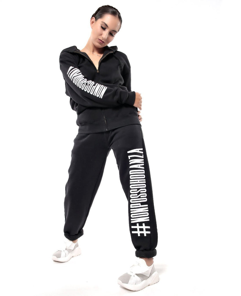 TUTA COMPLETA FELPA ZIP LOGO PANT ALVIN HASTAG Non Posso Ho Danza